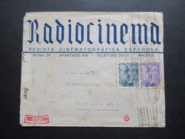 Spanien 1941 Zensurbeleg / OKW Zensur / Mehrfachzensur Radio Cinema Madrid An Tobis Film Berlin. Zensurstreifen Geöffnet - Cartas & Documentos