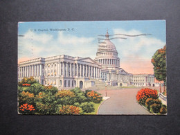 USA 1940 Zensurbeleg AK US Capitol Washington DC OKW Mehrfachzensur Mit 5 Stempeln + Passed P.41 US Zensur - Cartas & Documentos