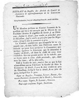 Extrait Du Registre Des Arrêtés Du Comité De Commerce & Approvisionnements De La Convention Nationale - - Décrets & Lois