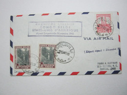 1941 , Erstflugbrief  Kongo - USA - Lettres & Documents