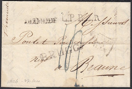 Belgique 1826- Précurseur  DIXMUDE Griffe Et Manouscrit Dixmude +Griffe BRUGGE LPB LR Vers Beaume.. (DD) DC-9915 - Other & Unclassified