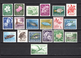 NORFOLK  N° 26 à 44   NEUFS AVEC CHARNIERES   COTE  150.00€     FLEUR POISSON  OISEAUX ANIMAUX - Ile Norfolk