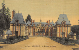 CPA 94 VILLECRESNES GROBOIS LE CHATEAU LA FACADE  Colorisée Toilée - Villecresnes