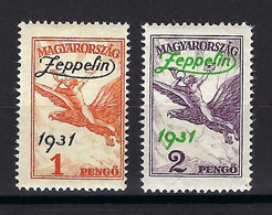 ⭐ Hongrie - Poste Aérienne - YT N° 24 Et 25 ** - Neuf Sans Charnière - Zeppelin - 1931 ⭐ - Unused Stamps