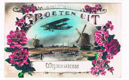 B-7996  WIJNEGHEM / WIJNEGEM : Groeten Uit ( Molen, Windmil,airplane ) - Wijnegem