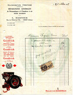 26.DROME .CREST.REPARATIONS DE PNEUMATIQUES & CHAMBRES A AIR.STOCK GOODRICH.L.BARNIER RUE DE L'HOTEL DE VILLE. - Auto's