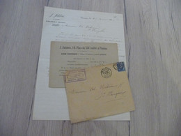Lettre + Enveloppe à En Tête Pub Jalabert Pézenas Courtier 1892  1 TP Type Sage - Artigianato