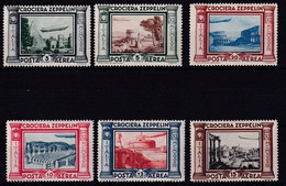 ITALIE - 1933 - POSTE AERIENNE YVERT N°42/47 ** MNH - COTE = 300 EUROS - ZEPPELIN - Posta Aerea