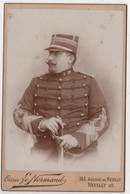 Photo Originale Cabinet XIXème Militaria Officier Chasseur ? 2 Par Oscar Le Normand Neuilly - Alte (vor 1900)