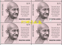 United Nations 2019 Block 150th Birth Anniversary Mahatma Gandhi Famous People India Politician Celebrations Stamps MNH - Neufs