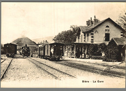 CPM - Suisse - La Gare De Bière - Reproduction - Gares - Avec Trains