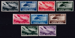 ITALIE - 1945 - POSTE AERIENNE YVERT N°113/121 * MLH - COTE = 35 EUR. - Nuevos