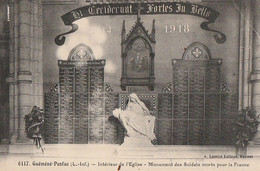 GUEMENE-PENFAO. - Intérieur De L'Eglise - Monument Des Soldats Morts Pour La France . Carte RARE - Guémené-Penfao