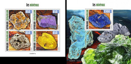 Centrafrica 2020, Minerals, 4val In BF+BF - República Centroafricana