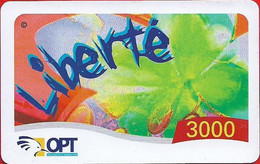 New Caledonia - OPT - Liberte - Flowers, Type #2B, GSM Refill 3.000CFP, Exp.31.12.2007, Used - Nouvelle-Calédonie