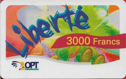 New Caledonia - OPT - Liberte - Flowers, Type #1, GSM Refill 3.000CFP, Exp.31.12.2004, Used - Nouvelle-Calédonie