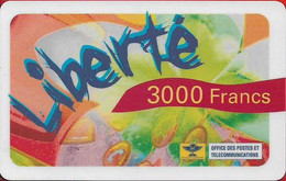 New Caledonia - OPT - Liberte - Flowers, Type #4, GSM Refill 3.000CFP, Exp.31.12.2002, Used - Nouvelle-Calédonie