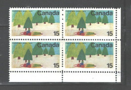 CANADA 1970 'CHRISTMAS" #530p W2B COMMERCIAL P.B. LR, MNH - Plate Number & Inscriptions