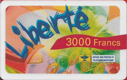 New Caledonia - OPT - Liberte - Flowers, Type #3C (Reverse 3), GSM Refill 3.000CFP, Exp.31.12.2002, Used - Nouvelle-Calédonie