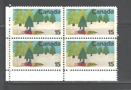 CANADA 1970 'CHRISTMAS" #530p W2B COMMERCIAL P.B. LL, MNH - Plate Number & Inscriptions