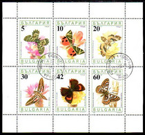 BULGARIA 1990  Butterflies Sheetlet Used.  Michel 3852-57 Kb - Usados