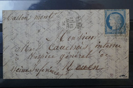 C FRANCE LETTRE BALLON MONTé RARE 13 JANVIER 1871 PARIS POUR ROUEN  + LE VAUCANSON + TEMOIGNAGE GUERRE +SIGNé - Guerre De 1870