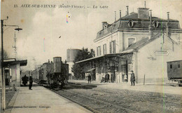 Aixe Sur Vienne * La Gare * Train Locomotive * Ligne Chemin De Fer Haute Vienne - Aixe Sur Vienne
