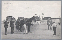 NL.- KATWIJK AAN ZEE. STRAND Tegenover Voorstraat. Paard. Dienders. - Katwijk (aan Zee)