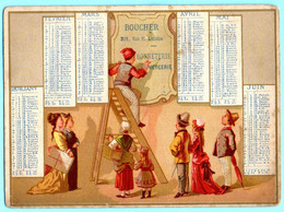 Chromo Calendrier Premier Semestre 1878. Ancienne Maison Laurent - Boucher. Impr. Bognard. - Tamaño Pequeño : ...-1900