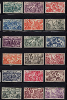 French Colonies (1946) Chad To Rhine Common Design. Complete Set Of 90 Stamps (15 Countries X 6) MNH. - 1946 Tchad Au Rhin