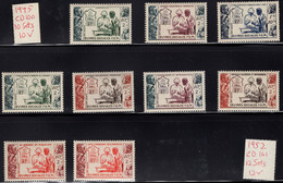 French Colonies (1950) Tropical Medicine Common Design. Complete Set Of 9 MNH. - 1950 Œuvres Sociales De La France D'Outre-Mer