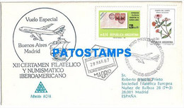 151296 ARGENTINA BUENOS AIRES COVER CANCEL AVIATION VUELO ESPECIAL IBEROAMERICANO 1987 CIRCULATED TO SPAIN NO POSTCARD - Cartas & Documentos