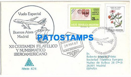 151296 ARGENTINA BUENOS AIRES COVER CANCEL AVIATION VUELO ESPECIAL IBEROAMERICANO 1987 CIRCULATED TO SPAIN NO POSTCARD - Briefe U. Dokumente