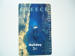 GREECE  USED PREPAID CARDS  MONUMENTS LADSCAPES CANAL ISTMOS - Paysages