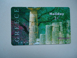 GREECE   USED PREPAID CARDS  MONUMENTS LADSCAPES OLYMPIA - Paysages