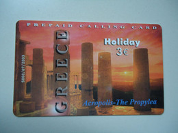 GREECE  USED PREPAID CARDS  MONUMENTS LADSCAPES ATHENS - Landscapes