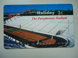 GREECE  USED PREPAID CARDS  MONUMENTS LADSCAPES ATHENS  STADIUM - Landscapes