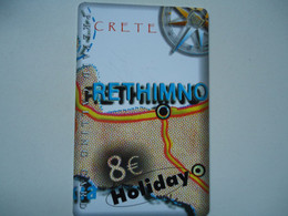 GREECE  USED PREPAID CARDS  MONUMENTS LADSCAPES RETHIMNO - Paysages
