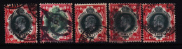 GB UK KED VIII 1SHILLING 5 USED STAMPS LOT, C.V. US$ 200 #01 - Oblitérés