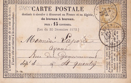 22425# CARTE PRECURSEUR Datée LE NOUVION Obl ERQUELINES A PARIS 2° 1876 AMBULANT Pour ST QUENTIN AISNE T18 - Vorläufer