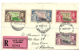 Sro038a / RHODESIEN - Könungsausgabe Georg VI 1937 Per Inland-Einschreiben (Que Que) - Southern Rhodesia (...-1964)