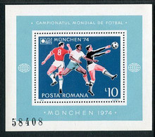 ROMANIA 1974 Football World Cup  MNH / **..  Michel  Block 114 - Blokken & Velletjes