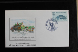 1989 FDC Y&T NO 2577  JOURNEE DU TIMBRE VALENCIENNES 15/AVRIL/1989 (DILIGENCE PARIS-LYON)... - 1980-1989