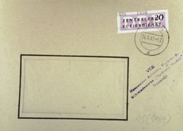 DDR: ZKD-Brief Mit 20 Pf EF Vom VEB Rossweiner Achsen-, Federn-, U. Schmiedewerke V 4.5.57 Nach Dresden Knr: B 11 (1404) - Brieven En Documenten