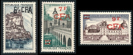 REUNION 1957-59 - Yv. 334 335 Et 336 **   Cote= 4,20 EUR - Beynac, LeQuesnoy, Valencay (3 Val)  ..Réf.FRA29264 - Unused Stamps