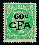 REUNION 1949-52 - Yv. 286 (=FR 680 + Surch) **   Cote= 9,00 EUR - Type Cérès De Mazelin 2f Vert-jaune  ..Réf.FRA29191 - Unused Stamps