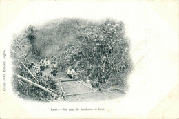 PC CPA LAOS, INDOCHINA, UN PONT DE BAMBOUS, (b23450) - Laos