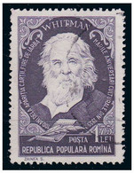 ROMANIA / ROUMANIE : 1955 ( 1.75 LEI - Yv. 1428 ) - ERREUR / PRINTING ERROR : WHITMAN Ou / Or WHIFMAN ?!? (ag479) - Abarten Und Kuriositäten