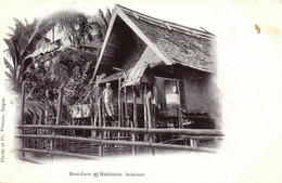 PC CPA LAOS INDOCHINA HAUT LAOS HABITATION LAOTIENNE (b23444) - Laos