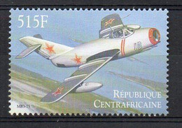 Mikoyan Gurevich MiG-15 Russian Jet Fighter Aircraft Stamp - (Central African Republic 2000) MNH (2W0198) - Airplanes